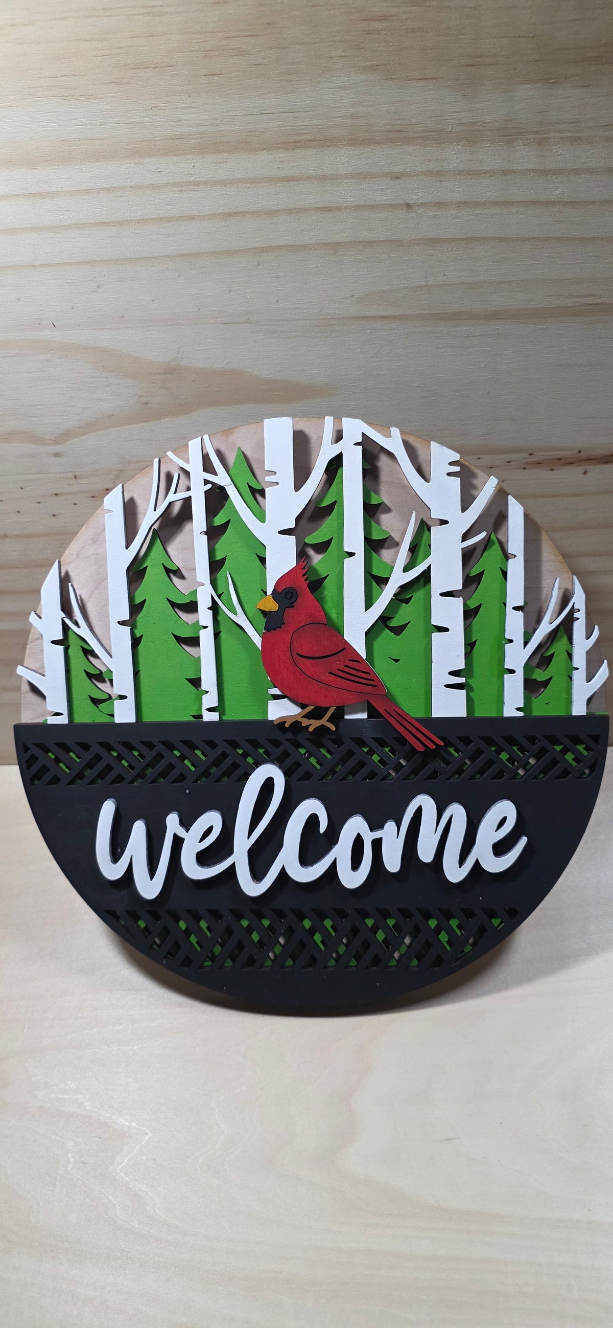 Cardinal Welcome Door Hanger
