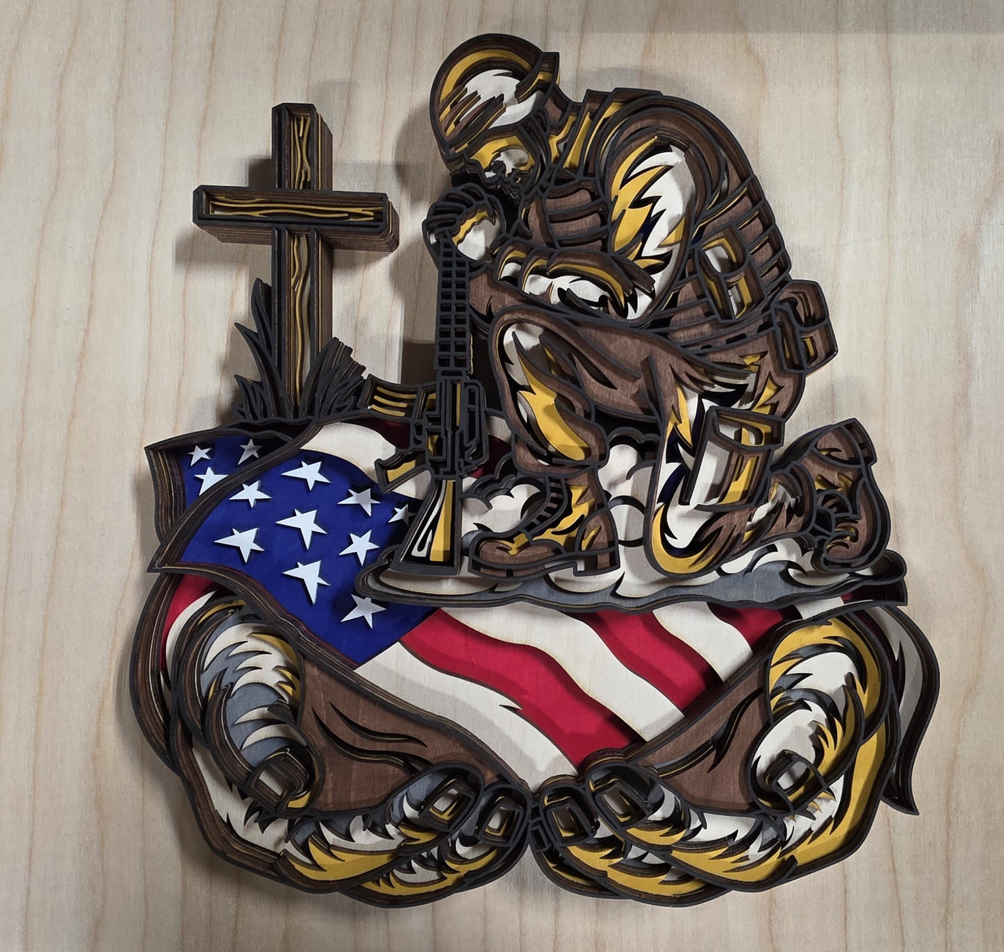 Patriotic Layered Shelf Sitter