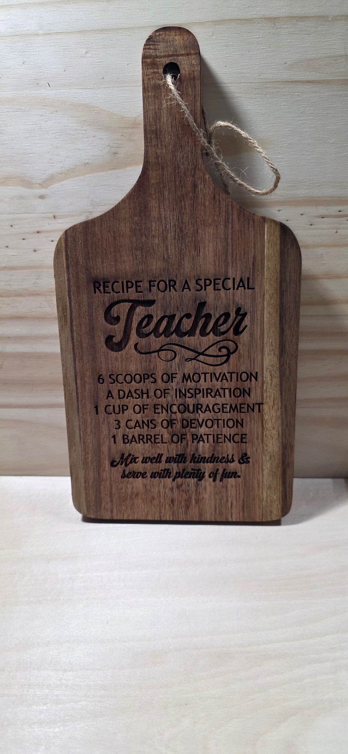 Teacher Recipe Mini Cutting Board