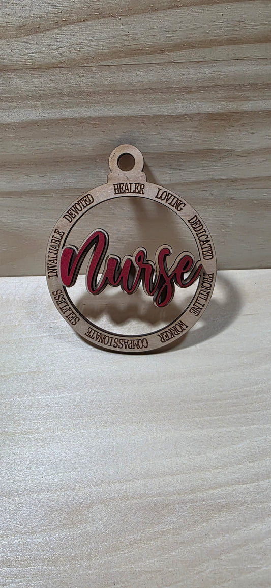 2 Layer Nurse Ornament