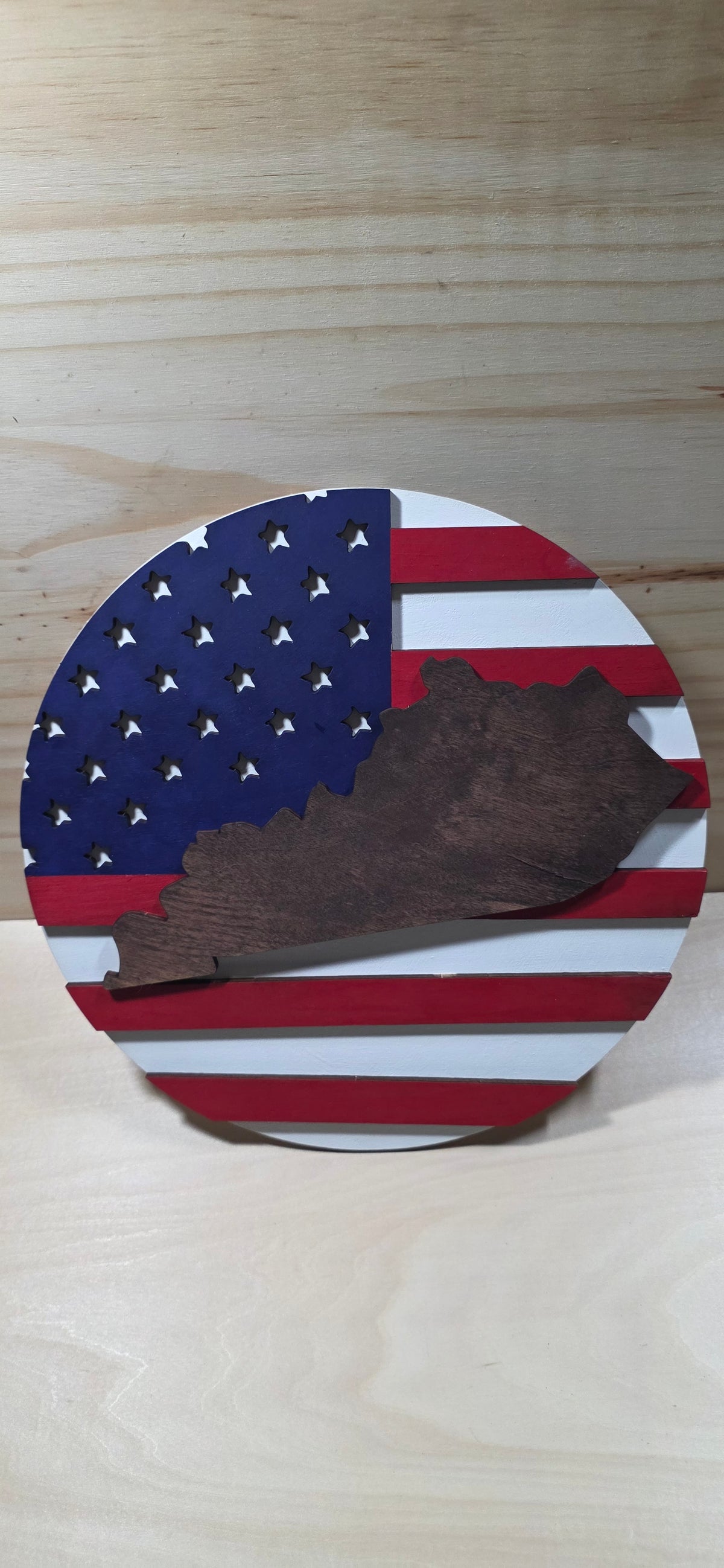 KY American Flag Door Hanger